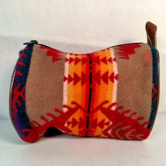 Vintage Pendleton Travel Pouch Cosmetic Toiletry Bag Zip Up Southwestern Wool - Picture 2 of 16